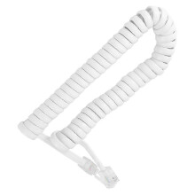 2026 Hot!! 1.5M 4.9Ft White Stretchy RJ9 4P4C Handset Telephone Coiled Cable Cord