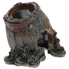 Fish Tank Ornament Barrel Shaped Hiding Cave for Aquarium Decor