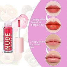 Color Changing Lip Oil, 4 Colors Hydrating Plumping Lip Oil, Nourishing Lip Oil, Clear Fruit Flavoured Hydrating Lip Glaze
