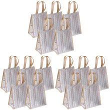 15Stk Portable Lunchbags Grau Für Transport