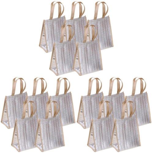 15Stk Portable Lunchbags Grau Für Transport