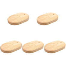 5Stk Handgefertigter Holztischlampenfuß Oval Elegant Khaki Für Zuhause