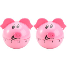 2Stk Mechanische Küchenuhr Rosa Schwein Für Backzeit Und