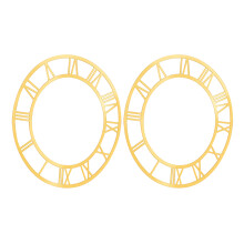 2Stk Wanduhr Aufkleber Acrylspiegel Golden Römisch Selbstklebend