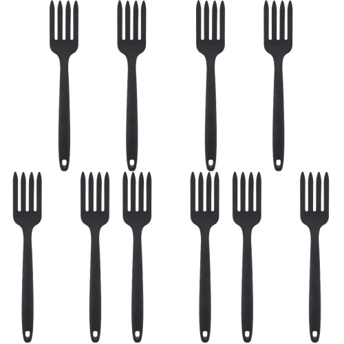 10Stk Schwarze Silikon Gabel Ergonomisch Für