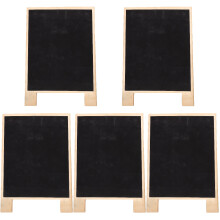 5Pièces Petites Ardoises Noires Bois Effaçables Pour Réunion Et Bar