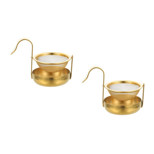 2Stk Metall Tee Bruscher Mit Netzfilter, Goldener Lotus Steeper