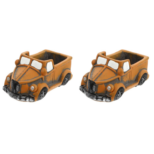 2Stk Umweltfreundlicher Retro Auto Succulent Deko