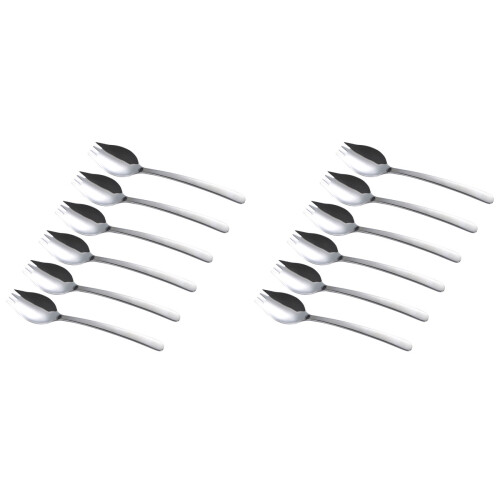 12Stk Gabel Löffel Silber Multifunktion Zum Servieren