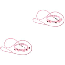 2Stk Haustier Zugseil Und Hundehalsband Rosa, Langlebig Mit