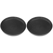 2Stk Antihaft Pizza-Blech Mit Löchern Carbonstahl Backform
