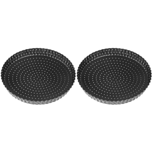 2Stk Antihaft Pizza-Blech Mit Löchern Carbonstahl Backform