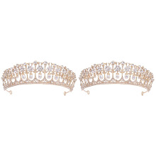 2Stk Eleganter Golden Crown Haarreifen Für Damen, Langlebig