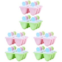6Stk Eiscreme Maker Aus Bpa-Freiem PP, Sonnenblumen Design, Pink Grün
