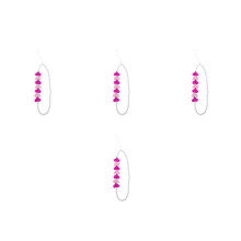 4Stk Pink Herz Perlen- Für Mobile Phone Wrist Rope