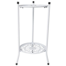 Tweelaags Elegante Metalen Plantenstandaard Plank Potplantenhouder Moderne Hoge Plantenpotstandaarden voor Indoor Outdoor Decor A