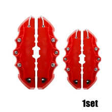 (S) 3D Red Car Auto Disc Brake Caliper Covers Front & Rear Wheels Accessories Kit