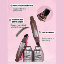 (03 Mocha Brown) Brow-Fection Angled Brush & Dip Eyebrow Brow Hair Strokes Pen