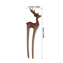 Brown Wooden Hairpin for Women Elegant Ancient Chinese Style Hair Stick