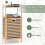 Bamboo Bathroom Shelf with Foldable Laundry Basket, 2 Shelves 4