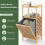 Bamboo Bathroom Shelf with Foldable Laundry Basket, 2 Shelves 5