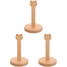 3Stk Papierrollenhalter Holz, Frosch-Kopf Beige, -Organizer