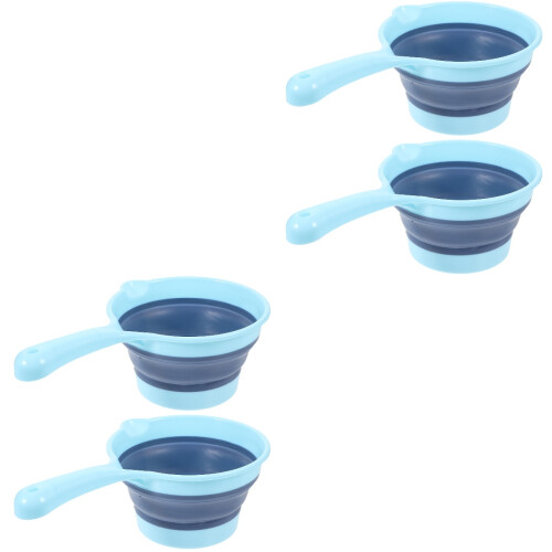 4Stk Klappbare Wasserschöpfer Mit Langem Griff Hängend Sky-Blue