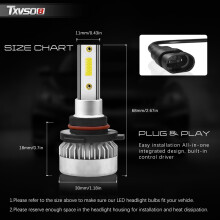 (9012) LED 110W COB 20000LM Headlights Kit Auto Car Headlight Set LED Bulb Upgrade 12V