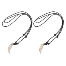 Acrylic Faux Tooth Necklace for Decor 2Pcs Unique Retro Pendant
