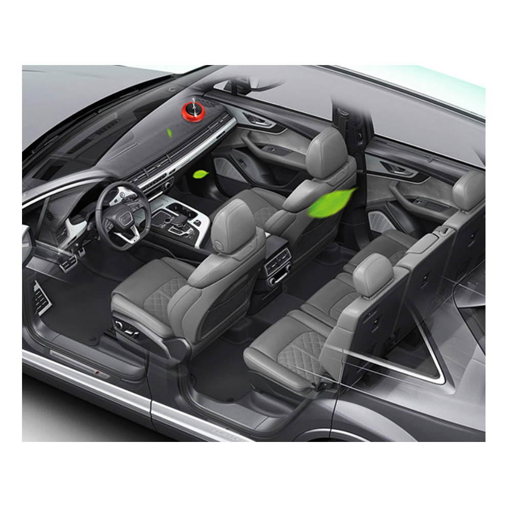 (Red) Solar Auto Air Freshener Propeller Shape Vent Clip Perfume Diffuser Car Decors 110691646712