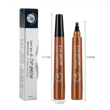 (Matches the image) Waterproof 4 Point Liquid Eyebrow Pencil Eyebrows Pen Eyebrow Tattoo Waterproof Liquid Black Eye Brow Makeup Pencil Microblading