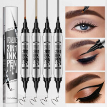 (Matches the image) 4 Point Eyebrow Pencil Waterproof and Sweatproof Eyebrow Pen 2-in-1 Dual-End Eyebrow Pencil Eye Liner Pencil Eye Makeup