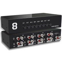 3,5 mm Aux + RCA L/R Bidirectionele Stereo-Audio Schakelaar Acht in-1 Uit A/B Analoge Audio Schakelaar Selector