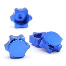 4 Stuks Aluminium Wielnaafafdekking Anti-Stofkap 17 mm Zeskantmoer voor 1/8 RC Auto, Blauw
