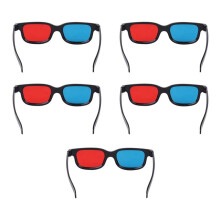 5 Stuks Zwart Frame Rood Blauw 3D Bril 3D Dimensionale Home Theater Bril voor Dimensionale Anaglyph Film Tv Game Video