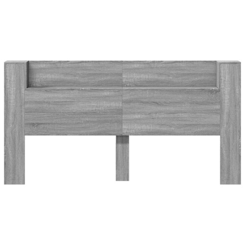 VidaXL vidaXL Storage Headboard with LED Grey Sonoma Engineered Wood 2