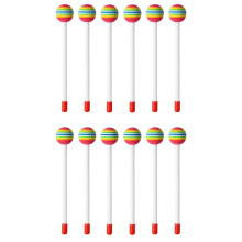 12 Stuks Lollipop Drum Mallet Sticks Ronde Regenboog Hamer Percussie Sticks Drumsticks voor Kinderen Kind Mallet Muzikaal Speelgoed