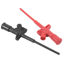 2 Stuks Quick Test Hook Clip Professionele Geïsoleerde Hoge Spanning Flexibele Testsonde 4mm Banaanstekker Rood en Zwart