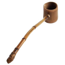 Bamboo Bath Ladle for Sauna, Long Handle Water Scoop, 5x7x38cm