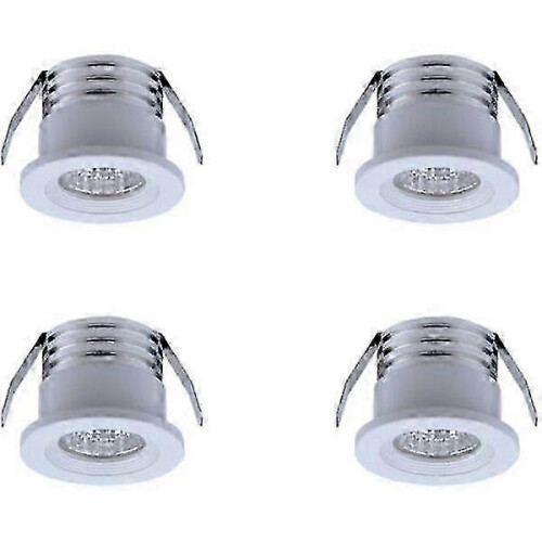 4-Pack 3W Mini Recessed LED Spotlights, Cool White Light