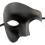 Masquerade Mask One Eye Half Face Costume, Matte Black Phantom 1