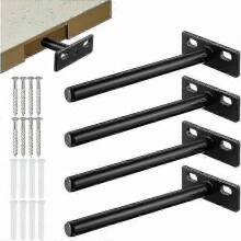4Pcs Floating Shelf Bracket, Metal Invisible Shelf Bracket, Heavy Duty Hidden Shelf Bracket