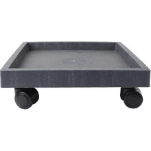 Square tray with wheels for heavy flower pots gray