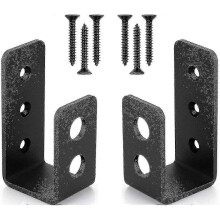 Security bar for 2x4 door, heavy duty steel U-shape brackets set