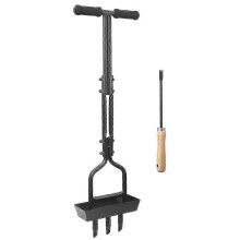 Manual yard aerator for healthy lawn and compacted soil