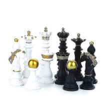 (White Set) Luxury Chess Set Home Decoration Resin Chess Pieces Family Board Games International Chess Figurines Chessmen Pendulum Ornaments