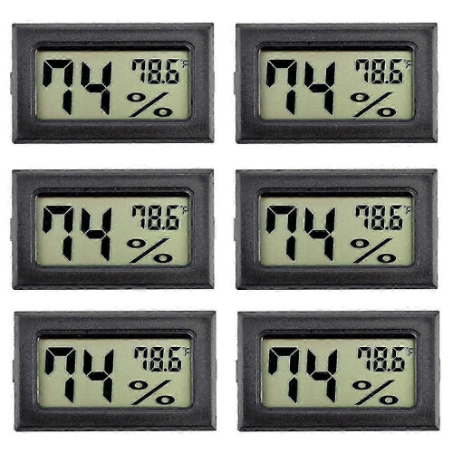 Mini humidity meter for indoor spaces with thermometer and 6-pack