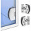Hinges for glass cupboard doors - 2 pcs premium showcase clamp set 1