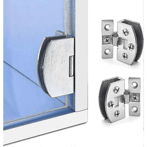 Hinges for glass cupboard doors - 2 pcs premium showcase clamp set
