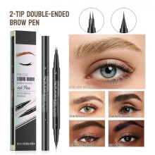 (Dark brown) Dual-Ended Forked Tip Eyebrow Pencil With Brush 2-in-1 Waterproof And Smudge-Proof Precise Definition For Natural Looking Brow